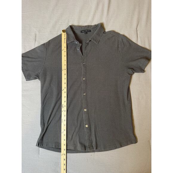 Robert Barakett Men’s Short Sleeve Button Up Shirt Gray Textured Size Large - Picture 6 of 9